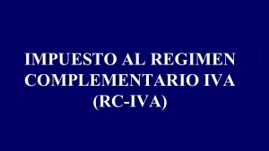 RC IVA - Contribuyentes directos